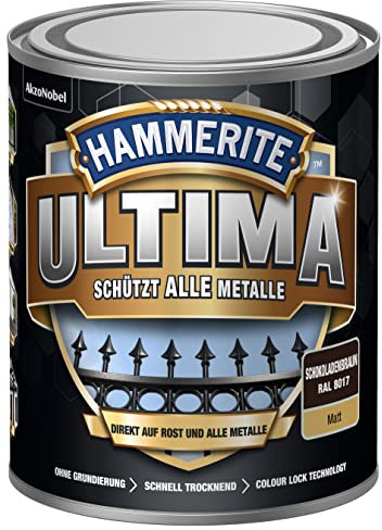 Hammerite Ultima Matt, Metallschutzlack, Schokoladenbraun RAL 8017, 750ml