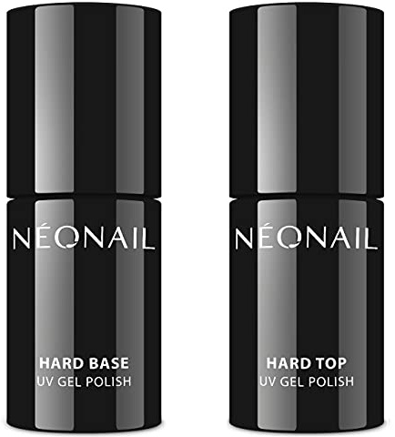 NEONAIL - Juego de base dura UV de 7,2 ml + Hard Top de 7,2 ml + Regalos promocionales