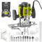 Défonceuse affleureuse électrique 1200 W, DEWINNER à bois 16000-30000 RPM profession fresatrice plastifieuse avec set de 12 fraises,6 vitesses, réglage de la profondeur de fraisage