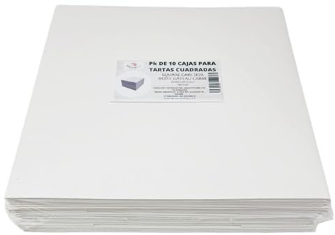 Decorazione dolce - Confezione da 10 scatole bianche per il trasporto di torte con coperchi (25,4 x 25,4 x 15,2 cm)