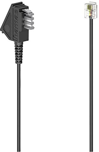 Hama Telefonkabel, TAE-F-Stecker - Modular-Stecker 6p4c, 10 m, Schwarz