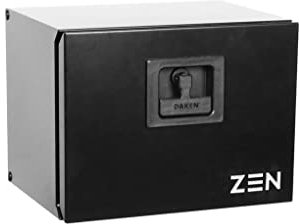 Cassetta degli attrezzi per camion, in metallo zincato, nero, 400 x 300 x 300 mm, cassetta degli attrezzi, scatola per sottogallo, scatola di immagazzinaggio, Daken ZEN