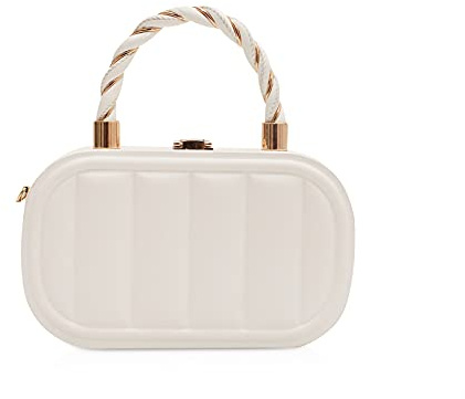 NICOLE & DORIS Frau Tasche Klein Designer Handtasche mit Kette Abendtasche Damen Partytasche Mode Schultertaschen PU Leder Handy Tasche Crossbody Beige