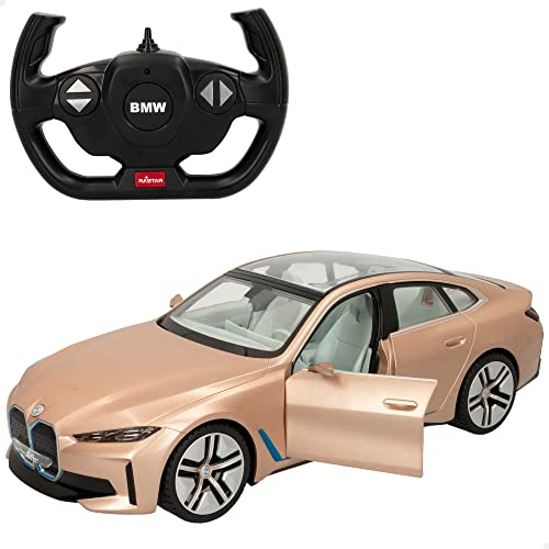 COLORBABY RASTAR 46977 Ferngesteuertes Auto BMW i4 Gold im Maßstab 1:14, Attraktives Design, Autos für Kinder und Erwachsene, ferngesteuertes Spielzeug für Kinder