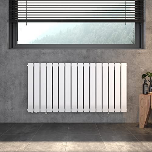 WITEN&NOCK Design Heizkörper Breite 1216 mm Höhe 600 mm Wohnraum Flachheizkörper Weiß Doppellagig