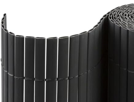 casmartis PVC Sichtschutzmatte - grau - 160 x 500 cm - Zaunsichtschutz, Sichtschutzzaun, Balkonverkleidung, Zaunblende