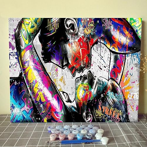 Tucocoo Banksy Badezimmer DIY Malen nach Zahlen für Erwachsene Lustige David-Statue DIY-Ölgemälde-Set Leinwand mit Acrylfarbe Geschenk für Teenager-Junge Graffiti Straßenkunst 40,6 x 50,8 cm