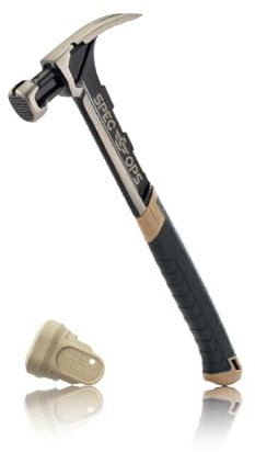 Spec Ops Tools Marteau de charpentier 800 g, griffe déchirée, face fraisée, prise en main absorbant les chocs, 3 % donné aux vétérans
