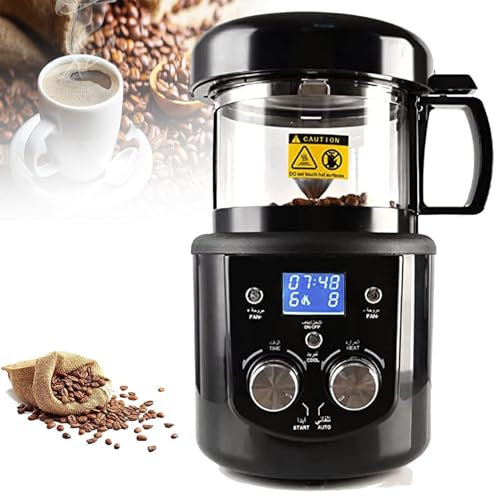 ZYJIX 2 In1 Machine For Home Baking Coffee Roaster Machine 1400W - Small Full Automatic Hot Air Electric Coffee Roaster With LED Visual Panel - Baking/Cooling