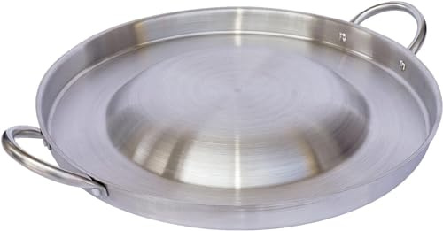 Large Mexican Style Wok Comal Cazo Griddle Fryer Chicharron Deep Fry Pan Stainless Steel For Carnitas Panza Abajo 21.5 Paella Belly Up