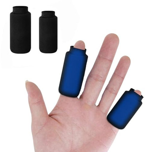 ThreeH 2 Stück Finger Eisbeutel Wiederverwendbare Heiß Kalt Therapie Gel Eis Hülsen für Arthritis Finger Zehe Verletzungen Tendonitis und Geschwollene Finger, Schwarz