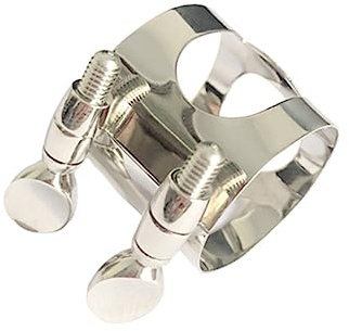 ULDIGI Abrazadera Clarinete Sib de Cobre Doble Tornillo, Ligadura Niquelada para Clarinete Agudo, Sujeta Boquilla Protección