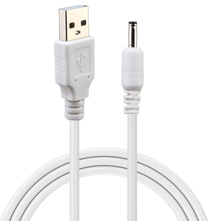 USB to 5V DC Cable Universal Charging Power Cord DC 3.5 x 1.35mm DC Jack Replacement 5V USB to DC Barrel Jack Power Cable for Electric Toothbrush HUB Splitter Router LED Lights, Black 1M
