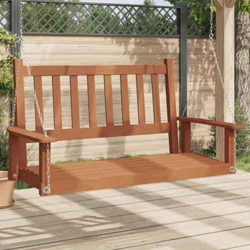 Rantry Schaukelbank für den Garten, Ketten aus Metall aus Fichtenholz, Gartenbank, Bank für Balkon, Terrasse & Garten, Modell 4008977