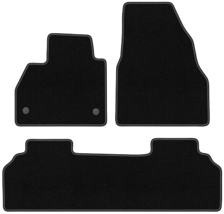 Velours-Fußmatten passend für Renault Kangoo II 2007-, Schwarz, BASIC | passend für Hochdachkombi; dünner Velours-Teppich (Polypropylen), ca. 4 mm; rutschfest, vormontierte Befestigungen (Typ RN)