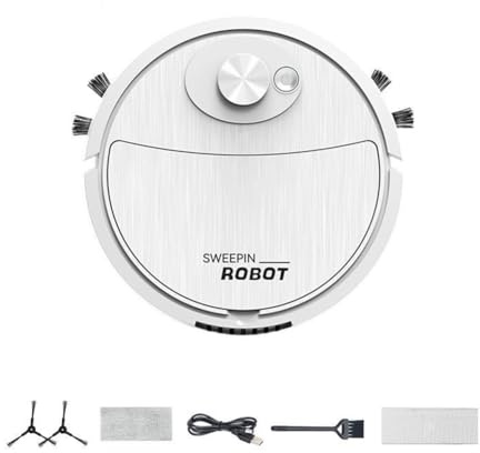 Agwuoetr Robot de Barrido USB Aspirador Trapeador 3 en 1 Barrido de Limpieza de Arrastre InaláMbrico Inteligente para el Hogar Oficina-B