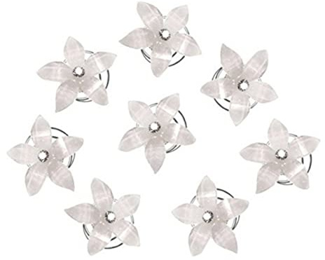 PACKOVE 12stücke Spiralhaarnadeln Mit Blumenmotiv Blumenhaarnadeln Für Brautschmuck Spiralförmige Haarnadeln Zum Fixieren Von Frisuren Haarschmuck Für Hochzeit Und Party Weiß