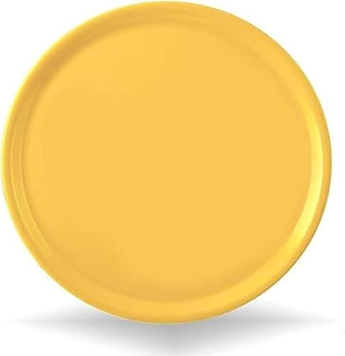 Generico 3 Piatti da Pizza Piatto per Pizza Napoli in Porcellana Colore 33cm (Arancio, Giallo, Verde)