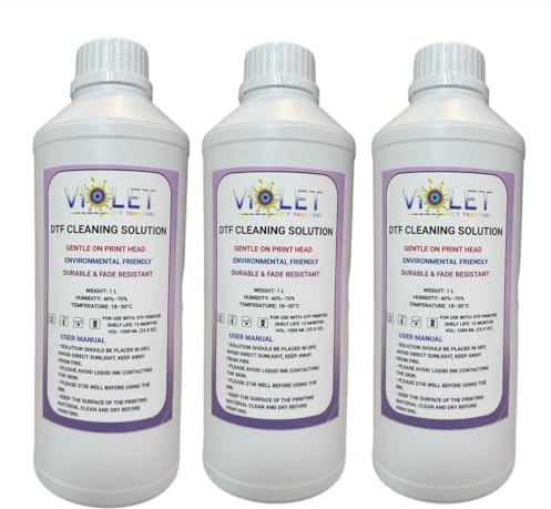 DTF Cleaning Solution 3000ML–Print Head Cleaner for All DTF Printer incl. Ep-son I3200-A1, 1600-A1, L1800, TX803–Inkjet Nozzle Cleaning Fluid for Clog Removal & Smooth Printing–Extends Print Head Life