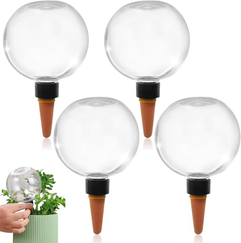 4 Pezzi Globi per Irrigazione Piante, Sfere Trasparenti Per Gocciolatori Per Irrigazione, Set Irrigazione A Goccia Automatica, Set Irrigazione a Goccia Automatica per Balconi e Piante da Giardino