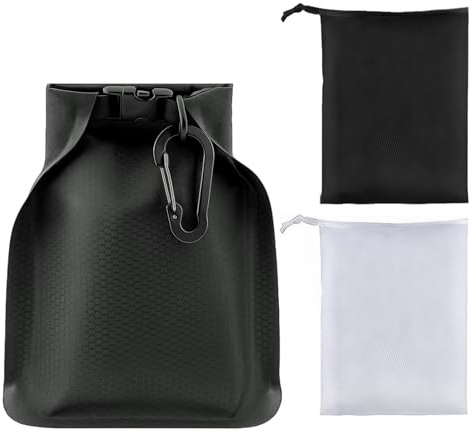 Sacchetto Portasapone da Viaggio Impermeabile con Asciugatura Rapida, per Campeggio, Escursionismo, Palestra - Include 2 Retine e Moschettone (Grigio)