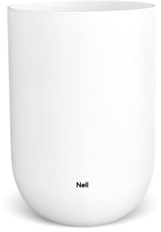 Nell Papierkorb 10L | Weiß | Moderner Mülleimer ohne Deckel | Minimalistisches & elegantes Design | ideal fürs Büro, Badezimmer & Wohnzimmer