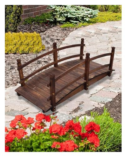 CSYQPDMBDL Ponte da Giardino in Legno, Ponte pedonale ad Arco for Esterni con ringhiera, for la Progettazione del Percorso del Cortile(150cm (5ft))