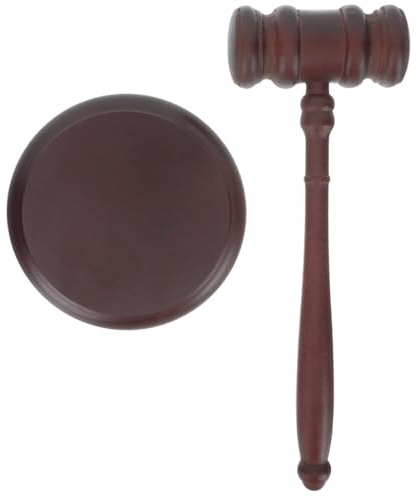 Martelli da giudice in legno, Set di martelli del giudice in legno rosso marrone con blocco sonoro for dimensioni multiple tribunale dell'asta
