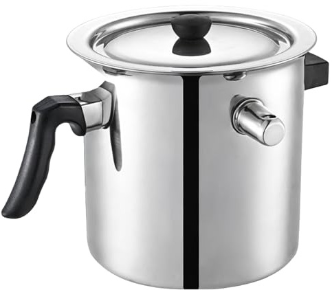 Milk Pot 1.5L Double-Walled Stainless Steel Milk Boiler with Handle and Lid Small Pots for Cooking Stainless Steel Saucepan Boiler Small Pot Pan