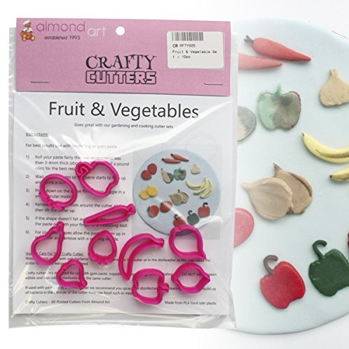 Fruit & Vegetable Cutter Set - 10pc - Cake Decoration & Cupcake Topper Cutters