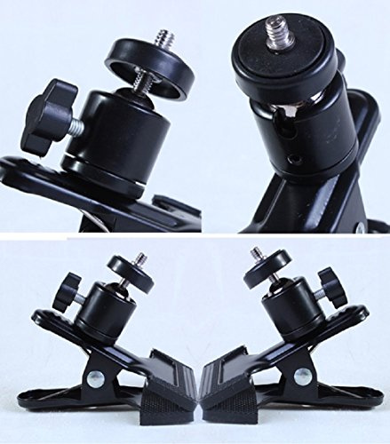 SLOW DOLPHIN Tripod Clip Clamp Mount Flash Reflector Holder for Studio Backdrop Camera with 360 Swivel Tripod Mini Ball Head Standard 1/4 Screw,SLR, Digital SLR, Video Came(2PACK)