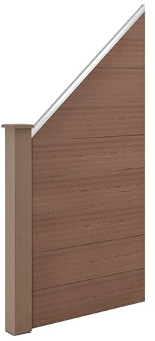 NEU.HOLZ WPC Gartenzaun Segovia Schrägelement 180 x 96 cm Sichtschutz Zaun Braun