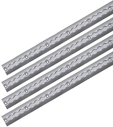 4 x Airlineschiene, Halbrundprofil, Länge 1 m, vorgebohrt, Aluminium eloxiert, Lasi, halbrunde Form, 20mm Lochdurchmesser