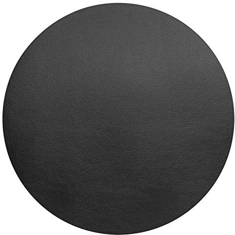 LACOR 66838-Tischset rund, genarbt, Leder, Schwarz Granulat, Ø 40 cm