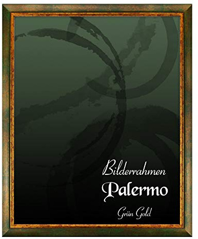 BIRAPA Palermo Bilderrahmen 60x80 cm Grün Gold - Goldener Antik-Vintage-Rahmen