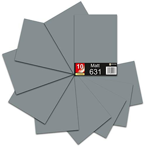 Din A4 Bogen 30x21cm 621/631 Plotterfolie Folie Vinyl Autofolie (071 Grau, 10er Set 631 Matt)