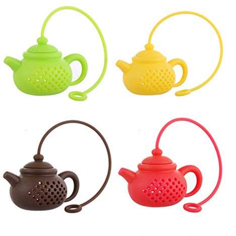 Feixiangge Infusor de té, creativo en forma de tetera, coladores de té de silicona, bolsa de té de silicona, filtro de hoja difusor de té colador Teaware accesorios de cocina