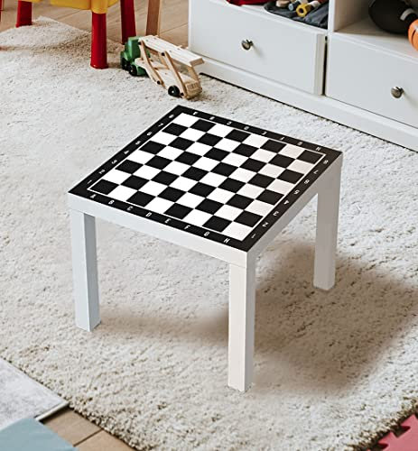 MyMaxxi | selbstklebende Tischfolie blasenfrei verkleben Schachbrett Schach 01 Spielfolie kompatibel mit IKEA Lacktisch 50 x 50cm Aufkleber Sticker Kinderzimmer Spieltisch Brettspiele