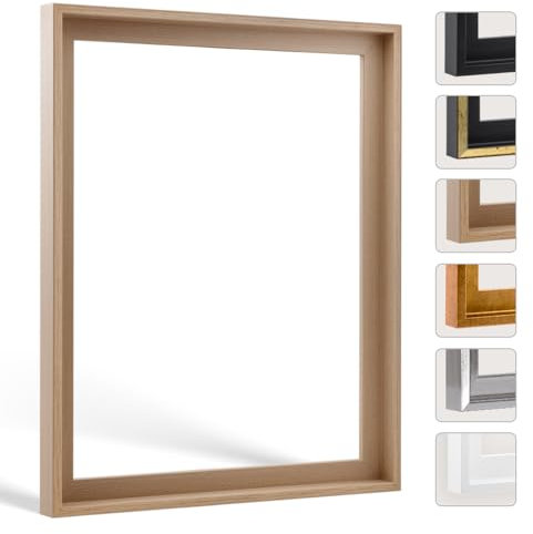 Bildershop-24 Schattenfugenrahmen mit Schattenfuge Lemgo Rahmen für Keilrahmenbilder und Leinwände 20 X 30cm Eiche Natur Dekor