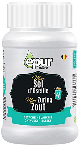 EPUR - Sel d'Oseille - Ecocert 100 % naturel - Idéal pour blanchir le linge et le bois - Élimine les taches de rouille - Sans parfum, 400 g