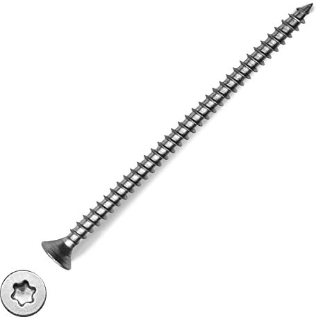 HEAVYTOOL Spanplattenschrauben 5,0X60mm [500 Stück] Holzbauschrauben Senkkopf Torx TX25 Vollgewinde mit verstärktem Kopf Edelstahl A2 AISI304 Universalschrauben