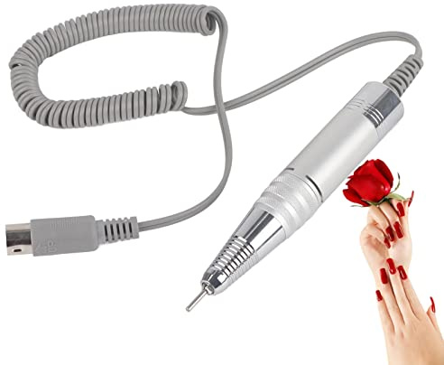 Taladro Eléctrico para Uñas de 12V 35000RPM, Pieza de Mano con Mango de Taladro para Uñas, Máquina Profesional de Manicura Y Pedicura, Herramienta de Pulido con Mango de Repuesto para Bolíg