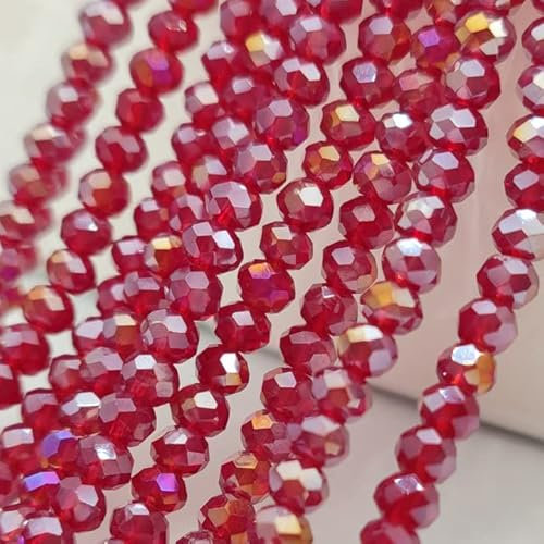 2 3 4 6 8 mm klare Glasperlen 45 Farben rund facettierte Kristall lose Abstandsperlen für die Schmuckherstellung Armbandzubehör-C46,4 mm (125 Stück)