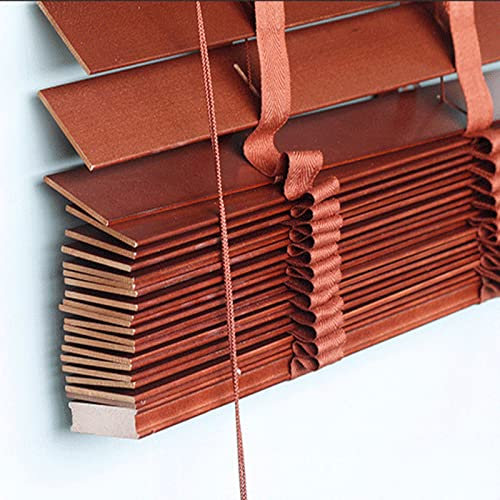 KGUDYS Holzjalousien,Jalousien,Horizontaljalousien,Verdunkelungsjalousien,mit 50mm Breiten Lamellen,UV geschützt,für Türen und Fenster,WxH-40x130cm/15.7x51in