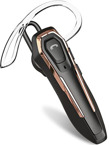 Micool Trucker Bluetooth Headset, Noise Cancelling Single Ear Earpiece, 30H Talking Time, Hands Free Bluetooth Earpiece for Cell Phone (GOLD)