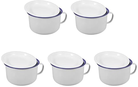 MAGICLULU 5St Instant-Nudelschüssel aus Emaille Emaille- Suppentassen aus Metall Ramenschalen Kaffeetasse aus Keramik Küchengeschirr kreative Ramenschale verdicken