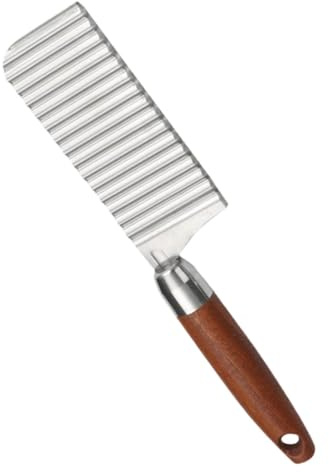 Ciieeo Wellenschneider Edelstahl Kartoffelschneider Wellenmesser Für Pommes Gemüse Und Obst Küchenutensil Mit Holzgriff Multifunktional