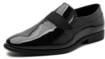QUEEN HELENA Moccasini Lucidi Eleganti Uomo Scarpe Basse Comode U1805 (Nero, Sistema Taglie Calzature EU, Adulto, Donna, Numero, Media, 43)