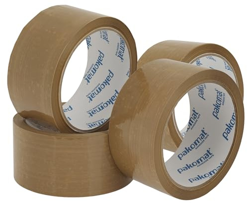 Pakomat Starkes Paketklebeband Braun 4 Rollen – 48 mm x 100 m Reißfestes Verpackungsband für Umzug & Versandkartons