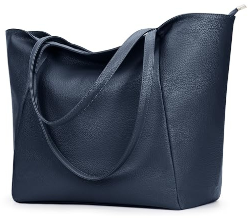 KALIDI Handtasche Damen Shopper Tasche Tote Bag PU Leder Große Schultertasche mit Reißverschluss für Arbeit,Einkauf，Schule
